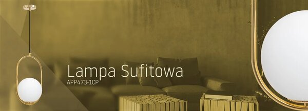 Steklena stropna svetilka APP473-1CP White