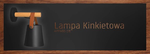 Kovinska stenska svetilka s trakom APP466-1W Črna