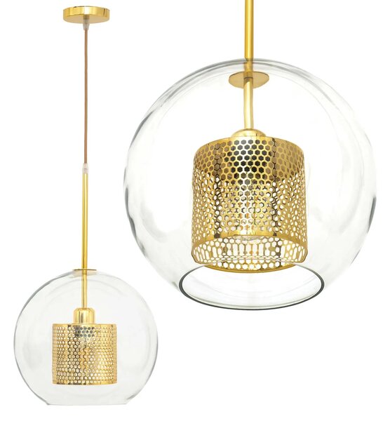 Steklena obesna svetilka APP555-1CP 25 cm GOLD
