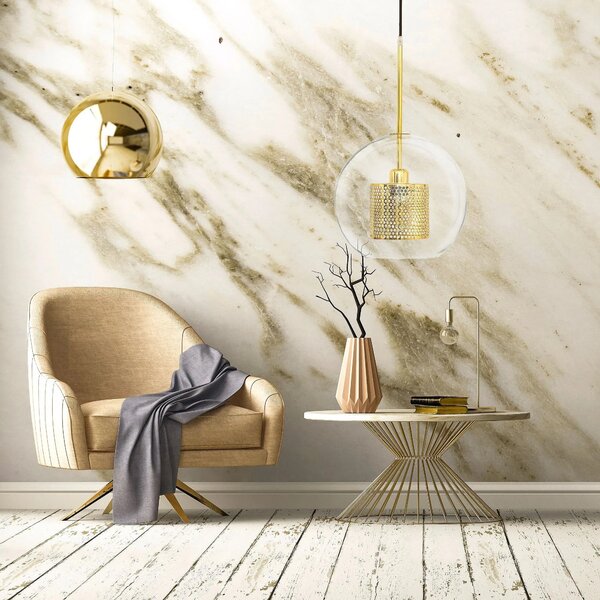 Steklena obesna svetilka APP556-1CP 30cm GOLD