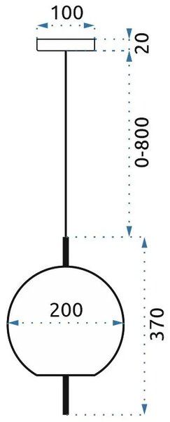 Stropna svetilka Glass Hanging Sphere APP669-1CP Gold