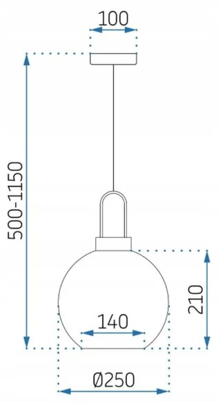 Steklena stropna svetilka Glass Sphere 25cm APP630-1CP