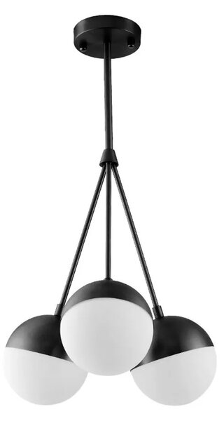 Steklena krogla viseča svetilka Milky APP687-3CP Black