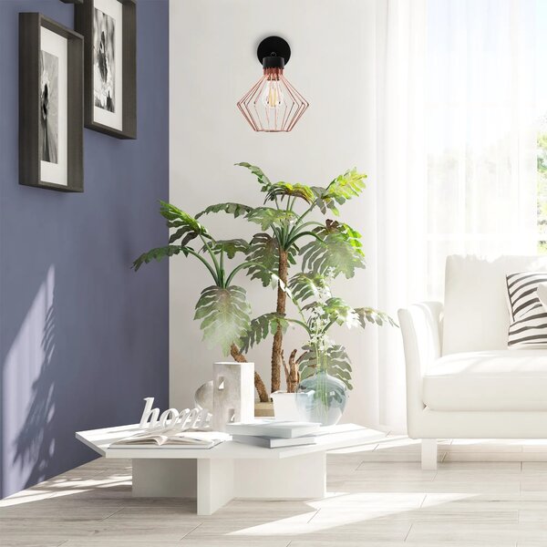 Loft kovinska stenska svetilka APP534-1W Pink Gold