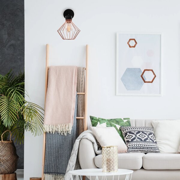 Loft kovinska stenska svetilka APP534-1W Pink Gold