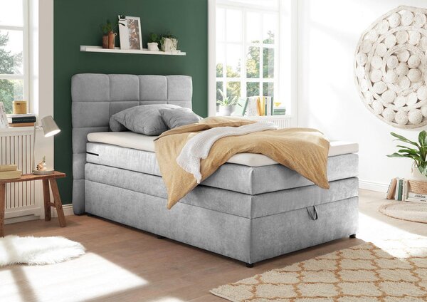 POSTELJA BOXSPRING 120 cm x 200 cm , srebrne barve