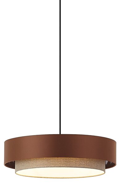 Sodobna viseča svetilka temno bronasta s taupe 50 cm 3-luči - Drum Duo