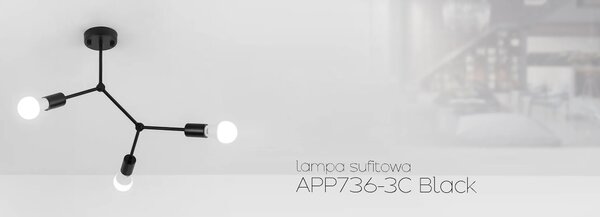 KLASIČNA STROPNA SVETILKA APP736-3C Black