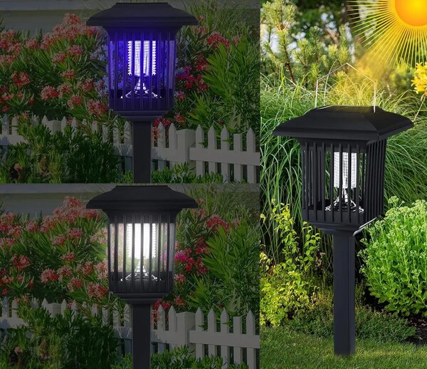 LED sončna vrtna svetilka proti žuželkam J-22 Black
