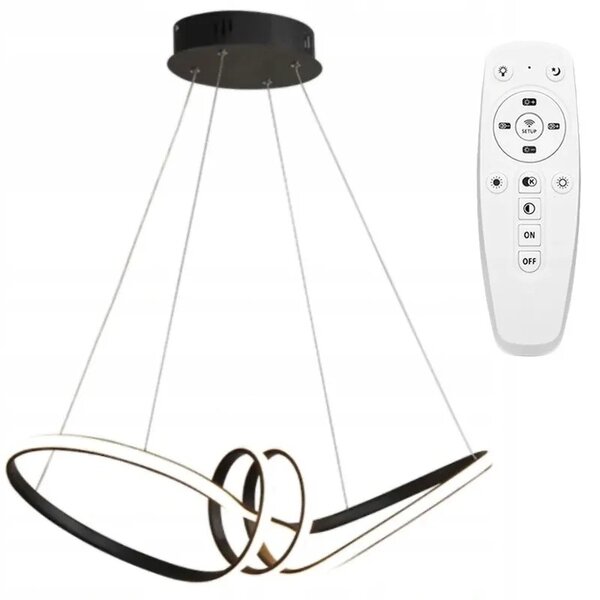 Sodobna stropna svetilka LED + PILOT APP823-CP Black