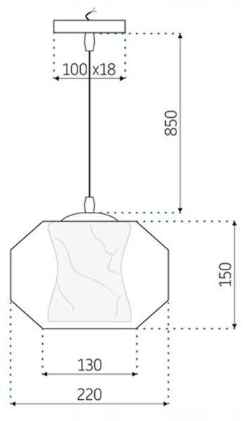 Stropna viseča svetilka APP908-1CP Marmor