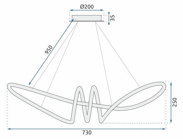 Sodobna stropna svetilka LED + PILOT APP824-CP Gold