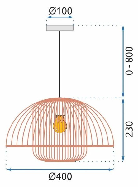 STROPNA VISEČA SVETILKA BOHO NARAVNA APP887-1CP