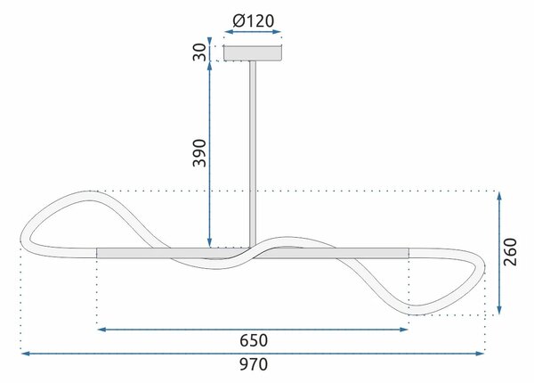 Stropna svetilka LED APP856-CP Long Black