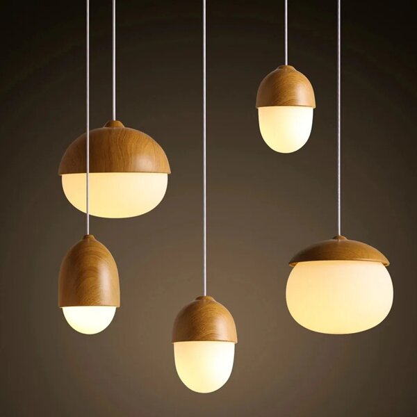 Obesna stropna svetilka Peanut Metal Wood Boho APP952-1CP