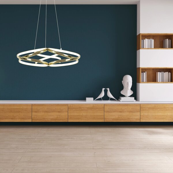 Sodobna stropna svetilka LED + PILOT APP794-CP Flat Gold