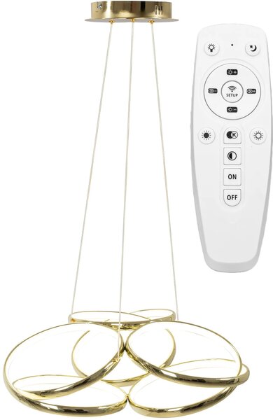 Sodobna stropna svetilka LED + PILOT APP794-CP Flat Gold