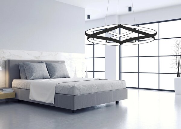 Moderna stropna svetilka LED + PILOT APP793-CP FLAT Black