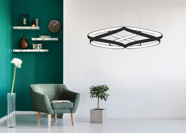 Moderna stropna svetilka LED + PILOT APP793-CP FLAT Black