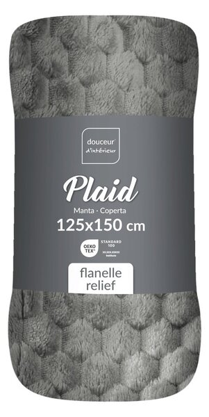 Siva odeja iz mikroflanele 125x150 cm Mini Frosty – douceur d'intérieur