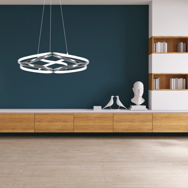 Moderna stropna svetilka LED + PILOT APP795-CP Flat Chrome