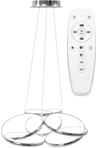 Moderna stropna svetilka LED + PILOT APP795-CP Flat Chrome