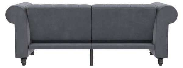 Temno siva žametna raztegljiva sedežna garnitura 236 cm Felix – Støraa