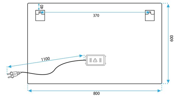 Ogledalo LED 80x60cm P10407