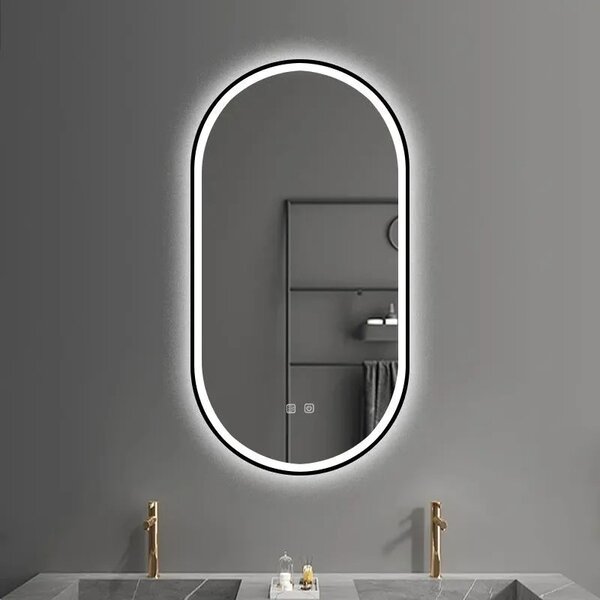 Ogledalo LED OVL 50x100cm Black