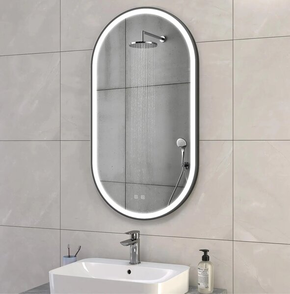 Ogledalo LED OVL 50x100cm Black