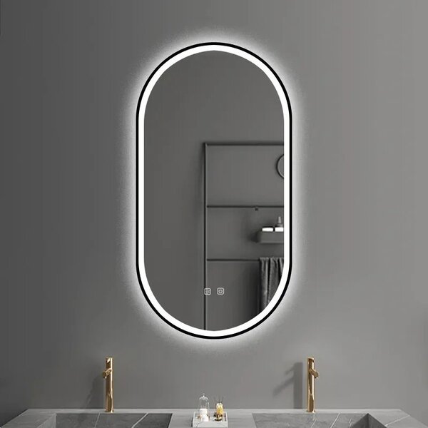 Ogledalo LED OVL 50x100cm Black