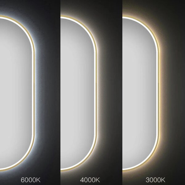 Ogledalo LED OVL 50x100cm Brush Gold