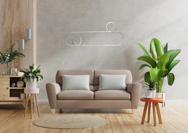 LED viseča stropna svetilka APP810-CP Chrome + daljinski upravljalnik