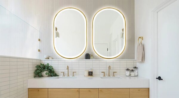 Ogledalo LED OLL 60x90 cm Brush Gold
