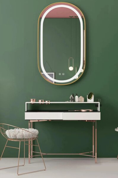 Ogledalo LED OLL 60x90 cm Brush Gold
