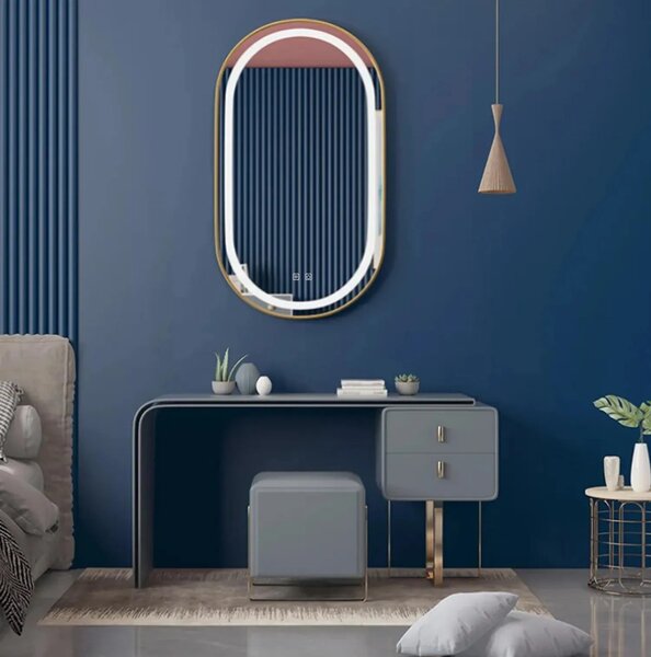 Ogledalo LED OLL 60x90 cm Brush Gold