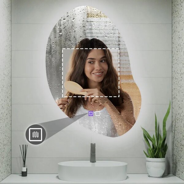 Stensko ogledalo LED 80x60cm CLOUD C