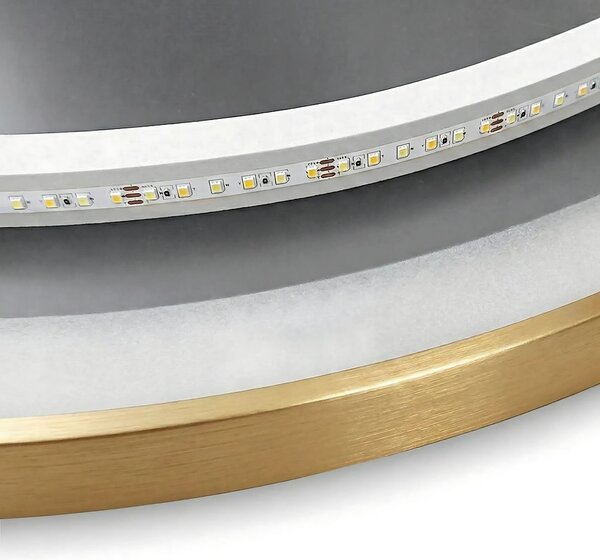 Stensko ogledalo LED 50cm MMJ BRUSH GOLD