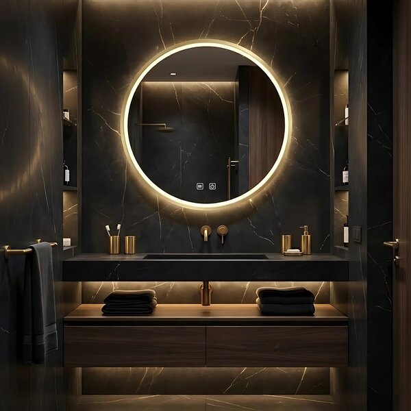 Stensko ogledalo LED 50cm MMJ BRUSH GOLD
