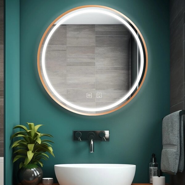 Stensko ogledalo LED 50cm MMJ BRUSH COPPER