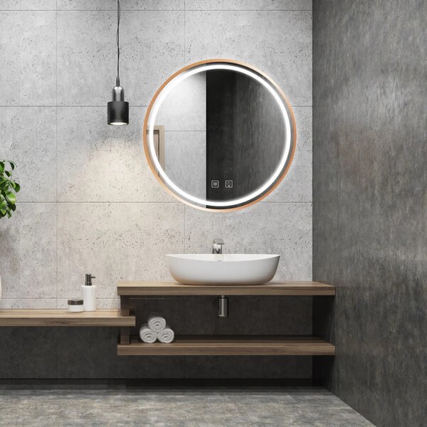 Stensko ogledalo LED 50cm MMJ BRUSH COPPER