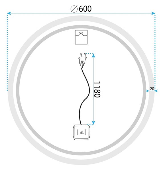 Ogledalo LED BLUETOOTH FFJ 60cm