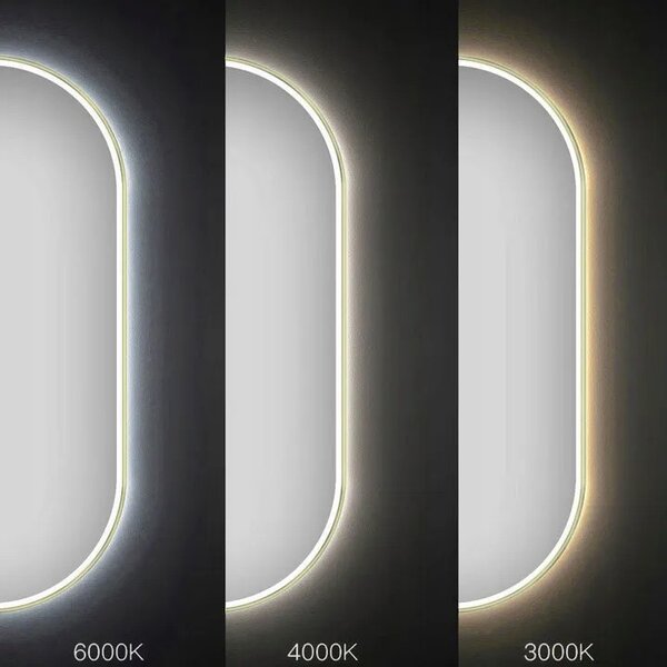 Ogledalo LED OVL 50x100cm Gold