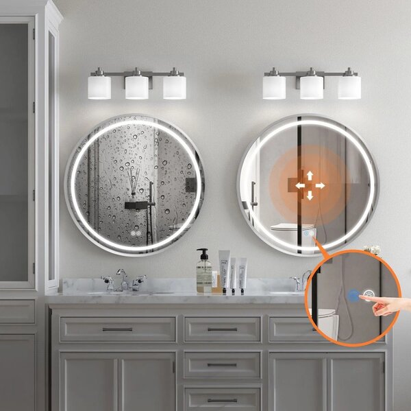 Stensko ogledalo LED 50cm MMJ BRUSH SILVER