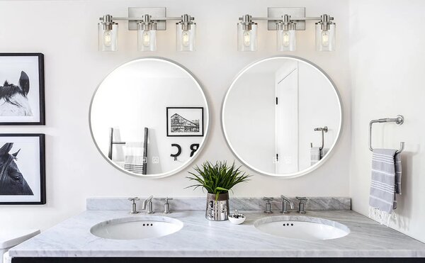 Stensko ogledalo LED 50cm MMJ BRUSH SILVER