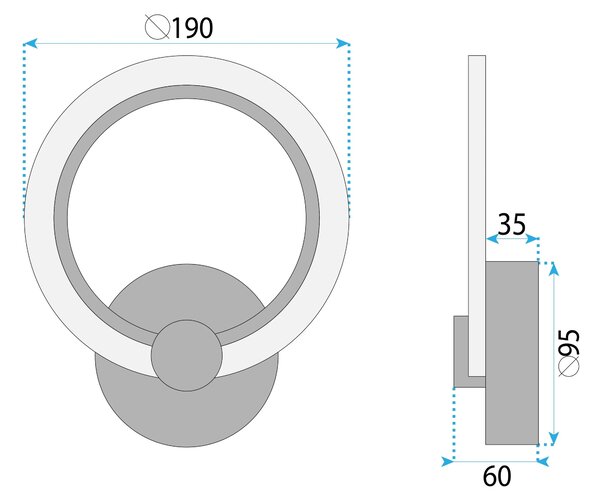 STENSKA SVETILKA LED LHJ067-W CHROME