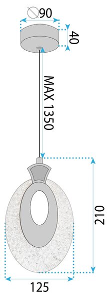 Viseča Kristalna Svetilka LHJ109-1CP LIGHT ROSE GOLD