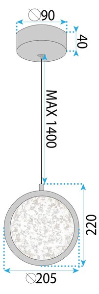 Viseča Kristalna Svetilka LED LHJ100-1CP Złota