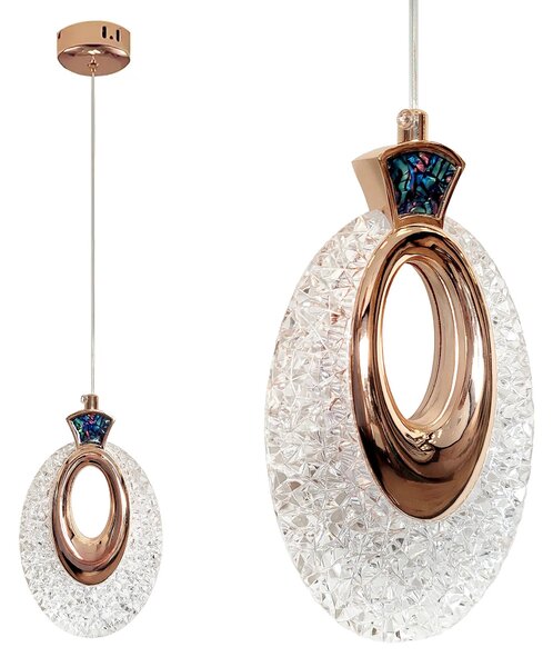 Viseča Kristalna Svetilka LHJ109-1CP LIGHT ROSE GOLD