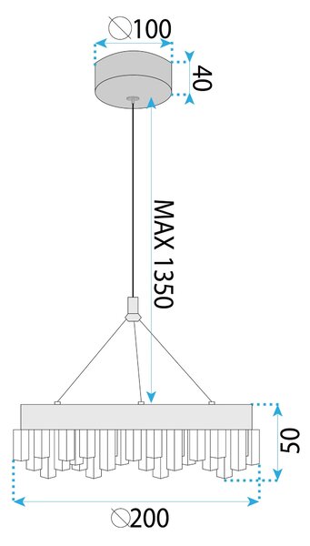 Viseča LED svetilka LHJ097-CP GOLD